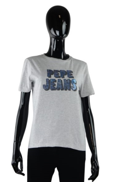 Szary melanżowy t-shirt (S)