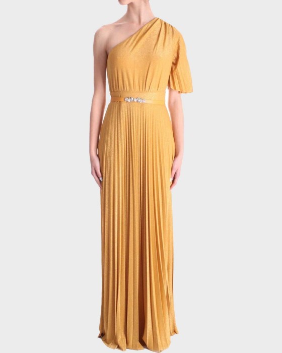 Mieniąca suknia maxi pasek (40)