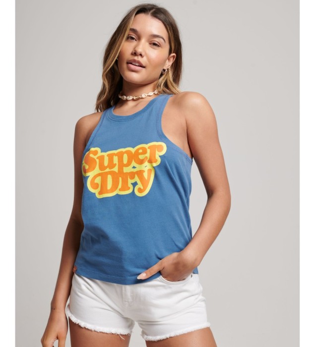 Niebieski top nadruk logo (36)