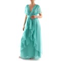 Turkusowa sukienka szyfonowa (38)