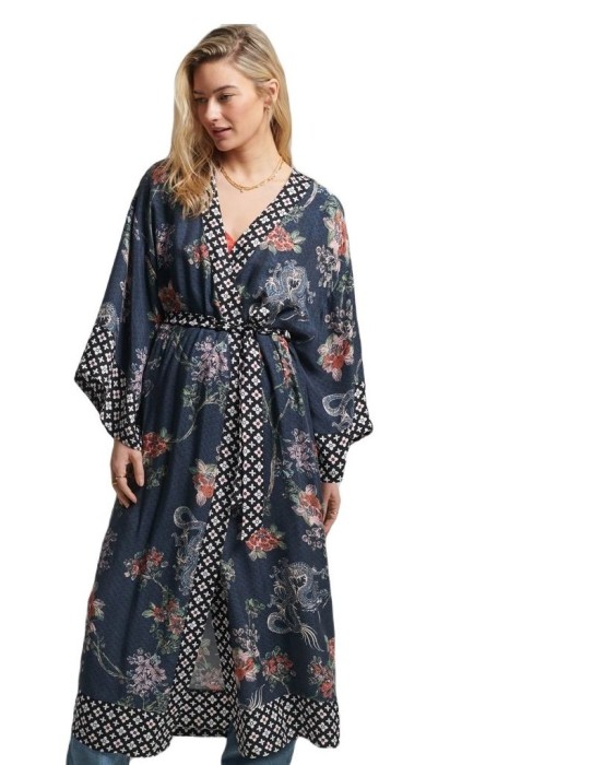 Kopertowa sukienka wzory pasek (S)