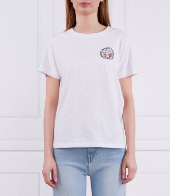 Biały logowany t-shirt nadruk (XS)