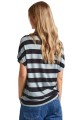 Dwukolorowy t-shirt paski (S)