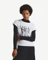Biały t-shirt print (XS)