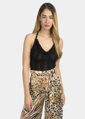 Czarny top odkryte plecy (XS)