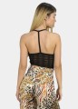 Czarny top odkryte plecy (XS)