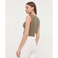 Khaki top imitacja skóry (M)