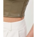 Khaki top imitacja skóry (M)