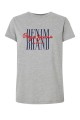 Szary melanżowy t-shirt nadruk (S)