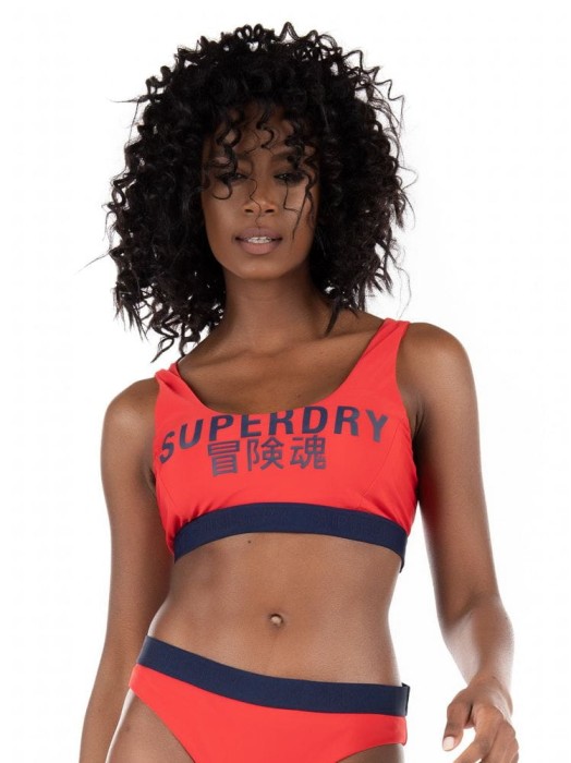 Czerwony logowany top kąpielowy (38)