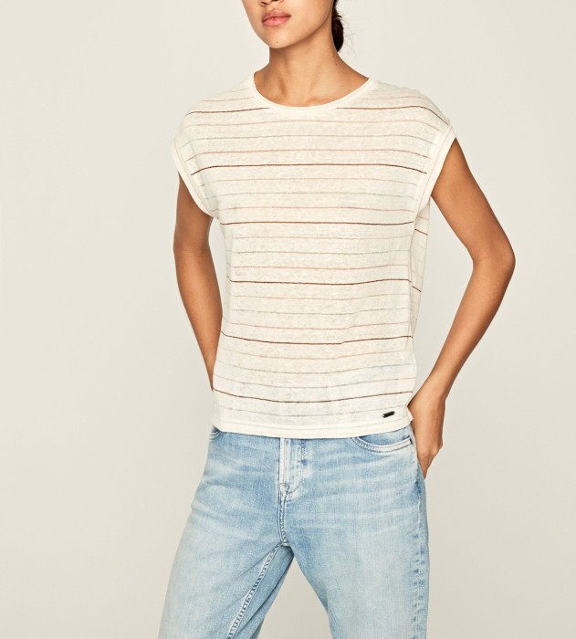 Luźny t-shirt paski (M)