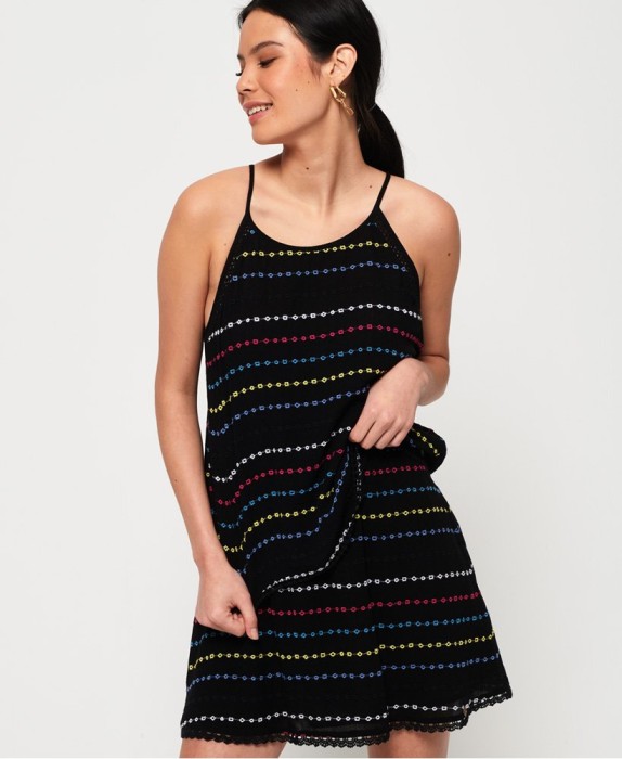 Czarny top hafty (40)