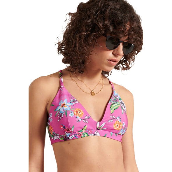 Różowy biustonosz kąpielowy nadruk (36)