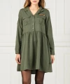 Koszulowa sukienka khaki (38)