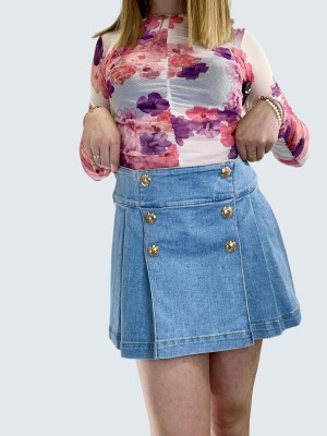 Niebieska spódnica mini (S)