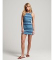 Niebieska sukienka mini paski (36)