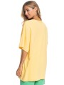 Żółty t-shirt oversize nadruk (S)