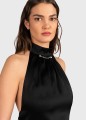 Czarny satynowy top odkryte plecy (36)