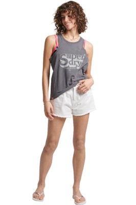 Szary t-shirt bez rękawów print (38)