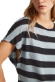 Dwukolorowy t-shirt paski (XS)