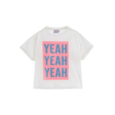 Biały t-shirt cekiny (5-6L)