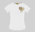 Biały t-shirt nadruk (M)