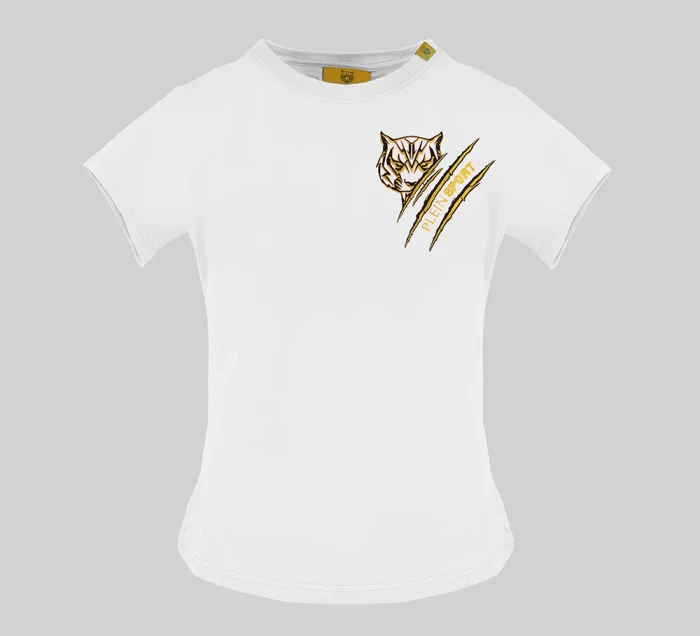 Biały t-shirt nadruk (M)