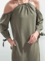 Prosta sukienka khaki (38)