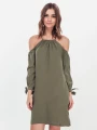 Prosta sukienka khaki (40)