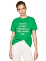 Zielony t-shirt napis (M)