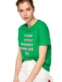 Zielony t-shirt napis (M)