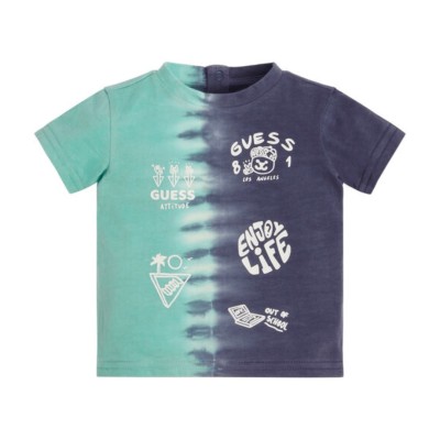 Dwukolorowy t-shirt nadruk (3-6M)