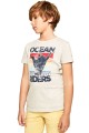 Szary melanżowy t-shirt nadruk (16L)
