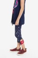 Granatowe legginsy 3/4 gwiazdy (3-4L)