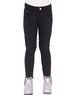Czarne jeansy zamki dziury (10L)