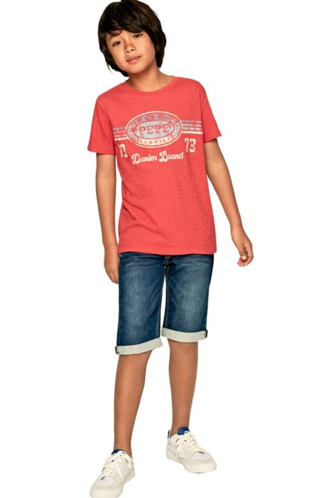 Czerwony t-shirt nadruk (14L)