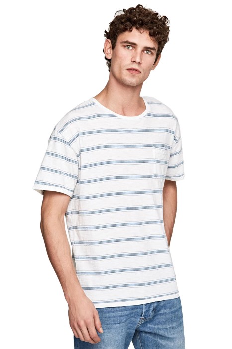 Biały t-shirt paski (S)
