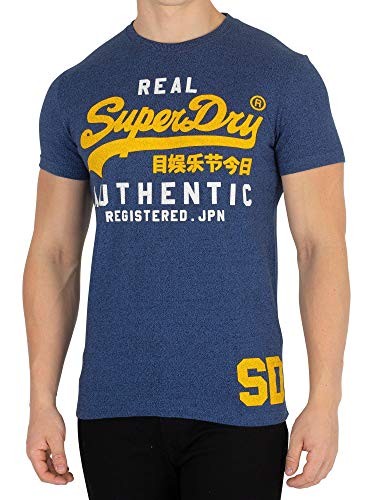 Niebieski t-shirt nadruk (S)