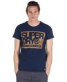 Granatowy t-shirt nadruk (XS)