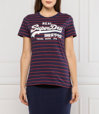 Granatowy t-shirt paski (40)