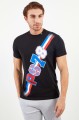 Czarny t-shirt nadruk (S)