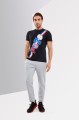 Czarny t-shirt nadruk (S)