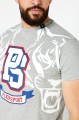 Szary melanżowy t-shirt print (L)