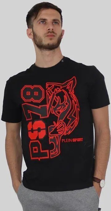 Czarny t-shirt print (XL)