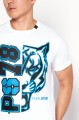 Biały t-shirt bawełna print (XL)