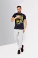 Granatowy t-shirt print (M)