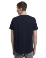 Granatowy t-shirt nadruk (M)