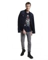 Granatowy t-shirt nadruk (M)