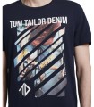 Granatowy t-shirt nadruk (M)