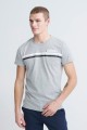 Szary melanżowy t-shirt logo (L)